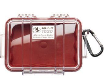 PELICAN 1020 mikro skrzynka, wiśniowa wkładka/przeźroczysta