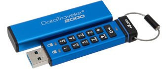 Kingston DataTraveler 2000, 4GB, AES Encryption, USB 3.0