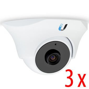 Ubiquiti UniFi UVC-Dome Video IP Camera,IR LED,H.264,720p HD,30 FPS,Mic,PoE,Indoor -3Pack