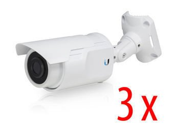 Ubiquiti UniFi UVC Video IP Camera,IR LED,H.264,720p HD,30 FPS,Mic,PoE,Indoor/out - 3Pack